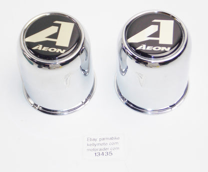 1 PAIR AEON ATV QUAD CHROMED CENTER WHEEL HUB CAP ID=68mm H=83mm - MotoRaider