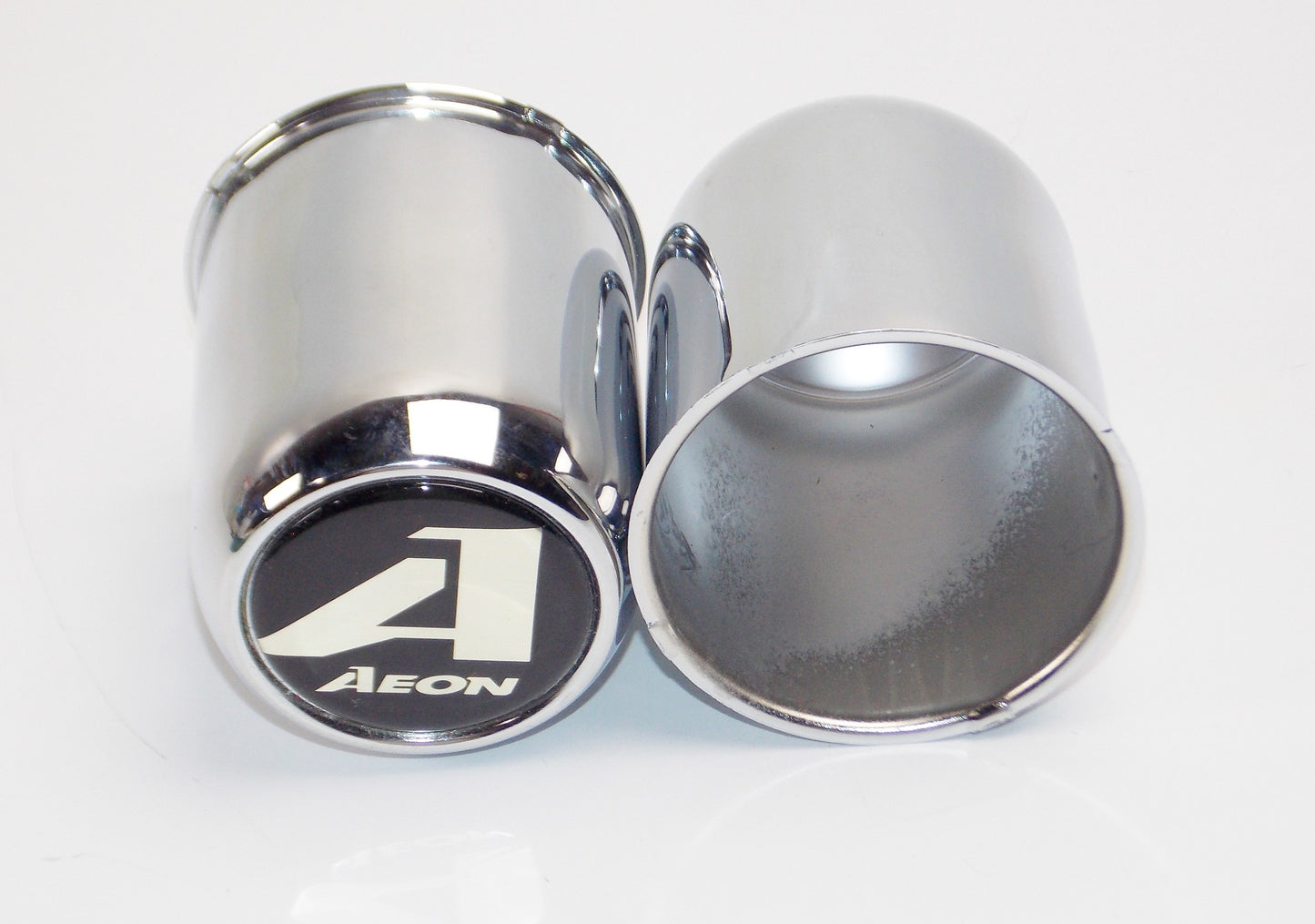 1 PAIR AEON ATV QUAD CHROMED CENTER WHEEL HUB CAP ID=68mm H=83mm - MotoRaider