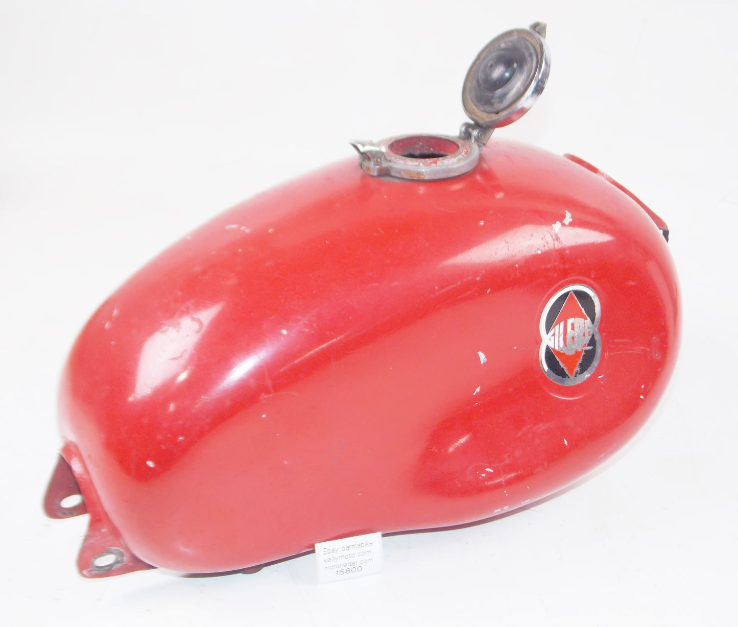 1959 GILERA GIUBILEO 98cc FUEL PETROL GAS TANK + CAP RED VINTAGE ITALY - MotoRaider