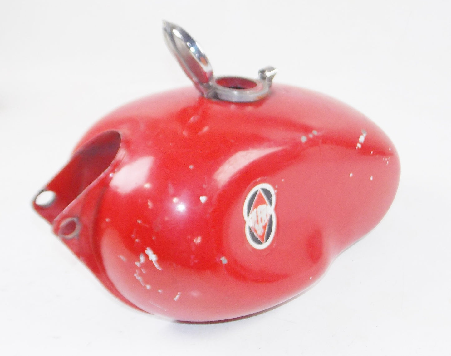 1959 GILERA GIUBILEO 98cc FUEL PETROL GAS TANK + CAP RED VINTAGE ITALY - MotoRaider