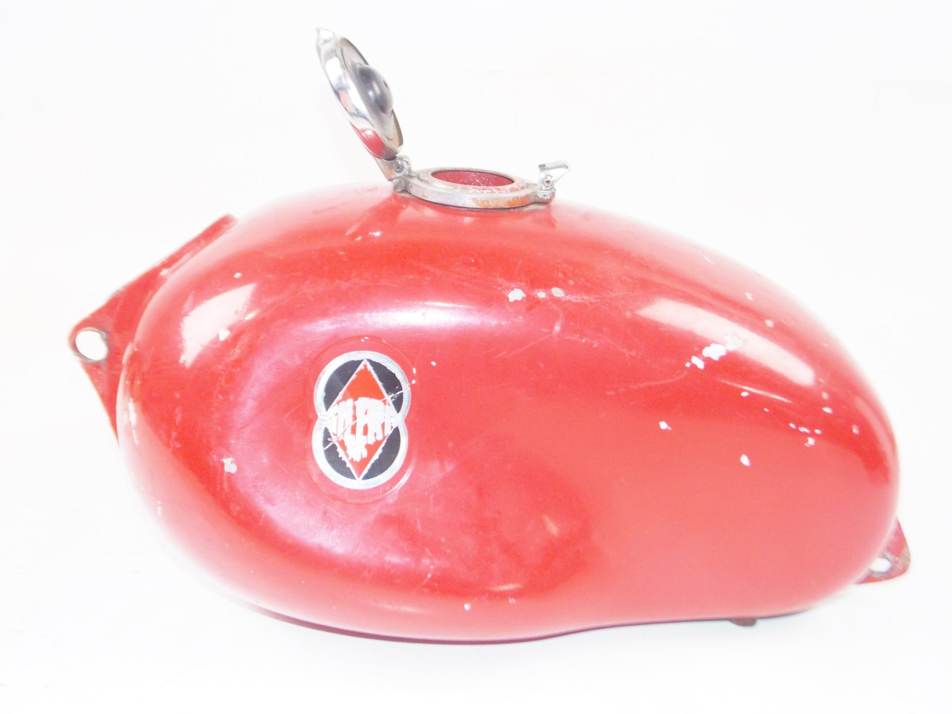 1959 GILERA GIUBILEO 98cc FUEL PETROL GAS TANK + CAP RED VINTAGE ITALY - MotoRaider