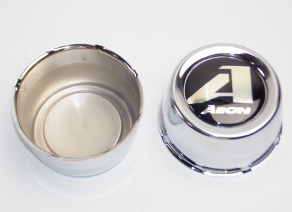 1 PAIR AEON ATV QUAD CHROMED CENTER WHEEL HUB CAP COVER ID=105mm H=52mm - MotoRaider