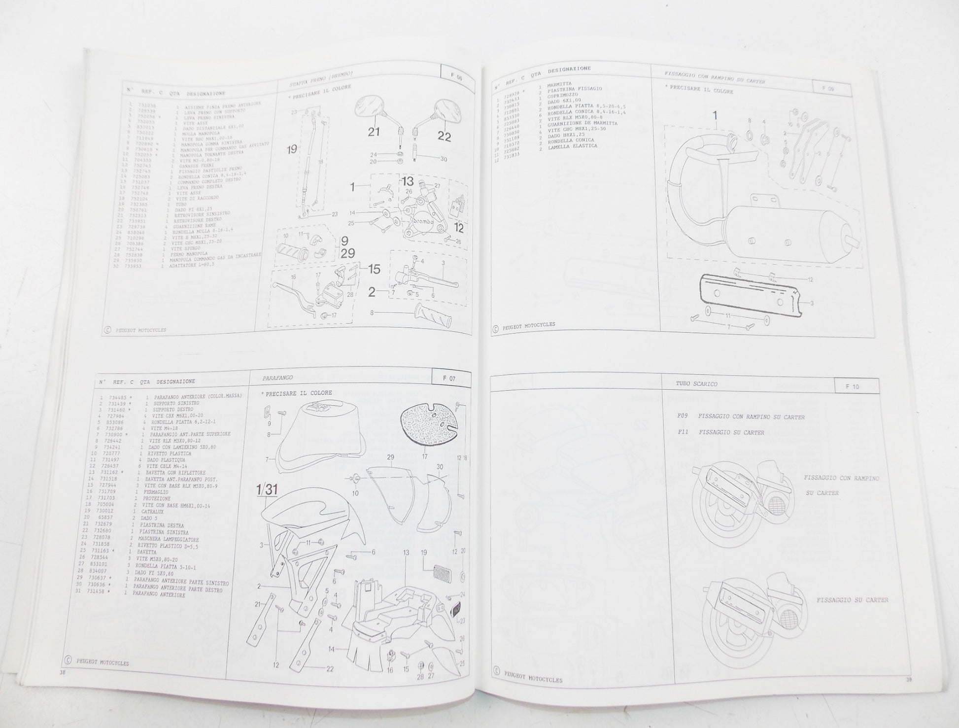 04/1997 PEUGEOT SCOOTER ZENITH BUXY SPEEDAKE PARTS CATALOG MANUAL BOOK ITALIAN - MotoRaider