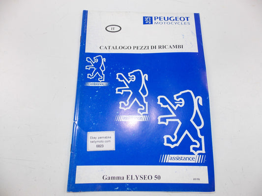 09/1998 SPARE PARTS CATALOG BOOK MANUAL PEUGEOT SCOOTER GAMMA ELYSEO 50 ITALIAN - MotoRaider