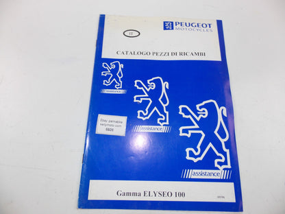 09/1998 SPARE PARTS CATALOG BOOK MANUAL PEUGEOT SCOOTER GAMMA ELYSEO 100 ITALIAN - MotoRaider