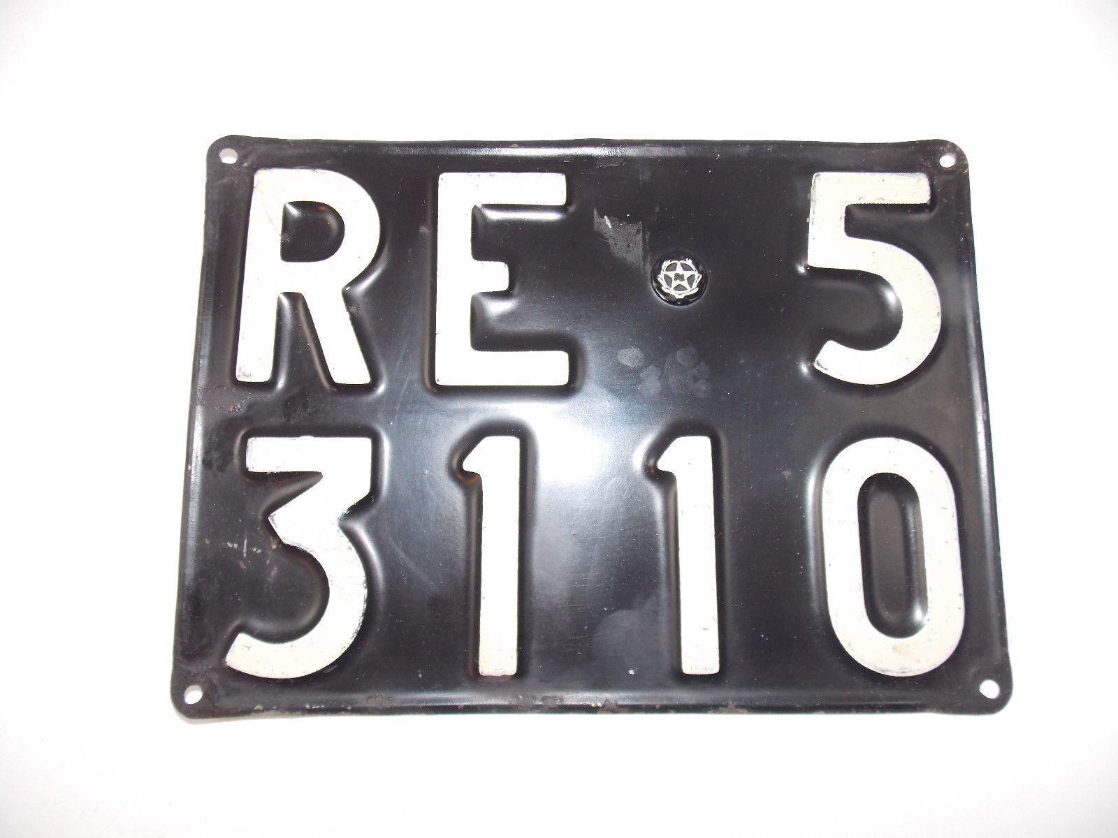 1950's VINTAGE ITALIAN STEEL LICENSE PLATE FRONT REAR FERRARI ALFA PORSCHE FIAT - MotoRaider