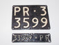 1950's VINTAGE ITALIAN STEEL LICENSE PLATE REAR CITROEN MERCEDES PORSCHE PEUGEOT - MotoRaider