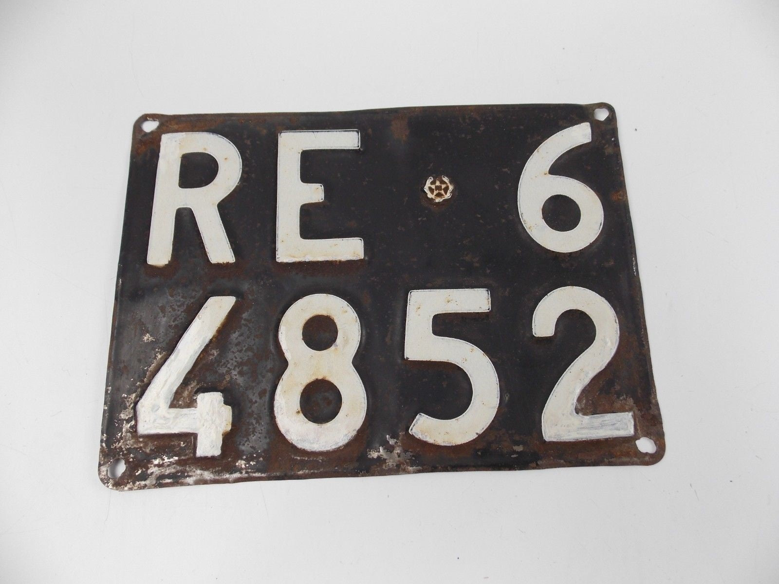 1950's VINTAGE ITALIAN STEEL RR LICENSE PLATE FRONT REAR FERRARI PORSCHE LANCIA - MotoRaider