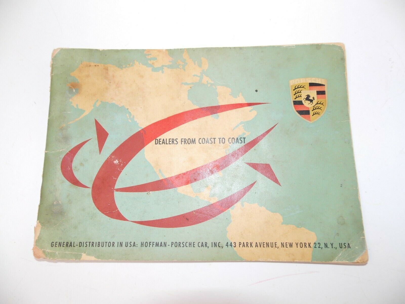 1957 PORSCHE 356-A DRIVER OWNER MANUAL USA DEALER LIST BOOK MANUAL POUCH HOLDER - MotoRaider