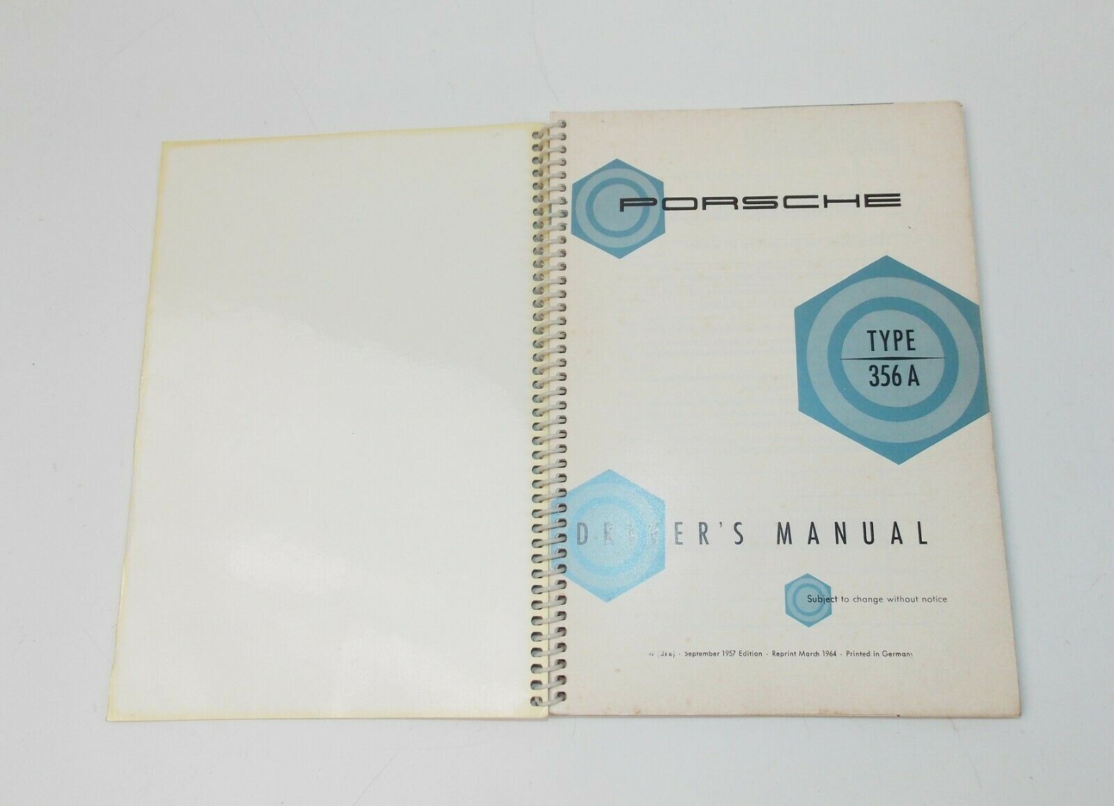 1957 PORSCHE 356-A DRIVER OWNER MANUAL USA DEALER LIST BOOK MANUAL POUCH HOLDER - MotoRaider