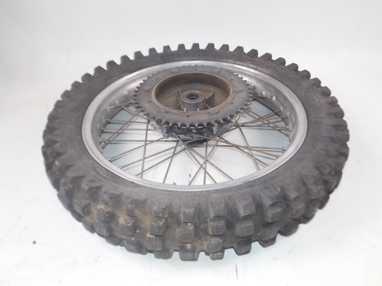 18" REAR WHEEL HUB TIRE AKRONT RIM SPOKES SPROCKET 1975 HUSQVARNA CR175 CR 175 - MotoRaider