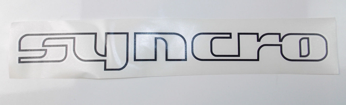 "SYNCRO" STICKER DECAL BLACK 1980'S VOLKSWAGEN VW WESTFALIA VANAGON VAN CAMPER - MotoRaider