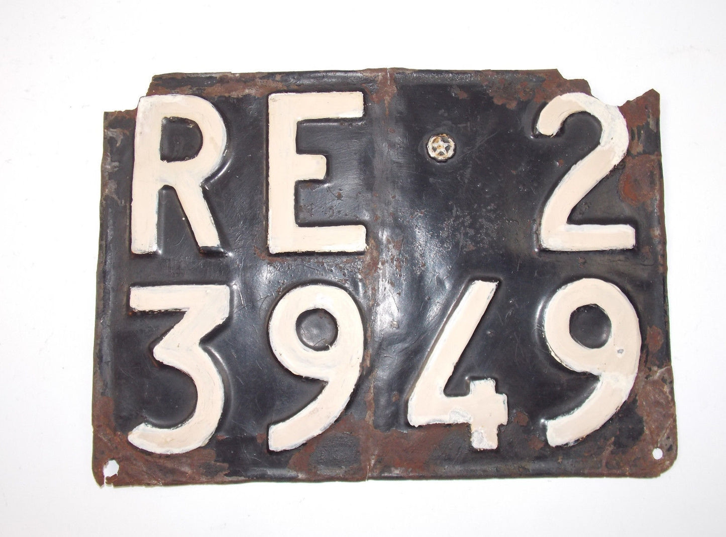 1950's VINTAGE ITALIAN STEEL LICENSE PLATE REAR SCAGLIETTI OSCA MASERATI FERRARI - MotoRaider