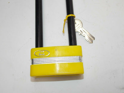 "YWS THE BEST" PAD LOCK EXTRA LONG LOOP L=10" SECURITY ANTI-THEFT MOTORCYCLE - MotoRaider