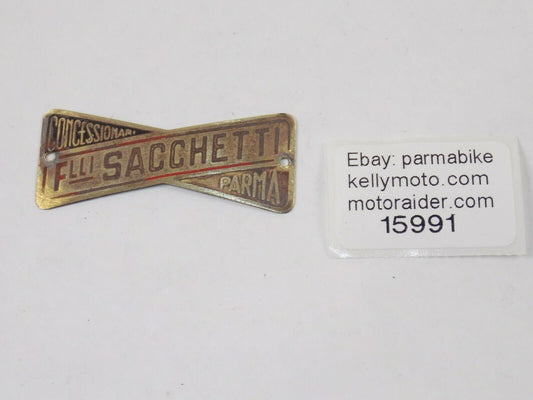 1940's PARMA ITALY MOTORCYCLE DEALER METAL PLAQUE PLATE VINTAGE 25X56mm GILERA - MotoRaider