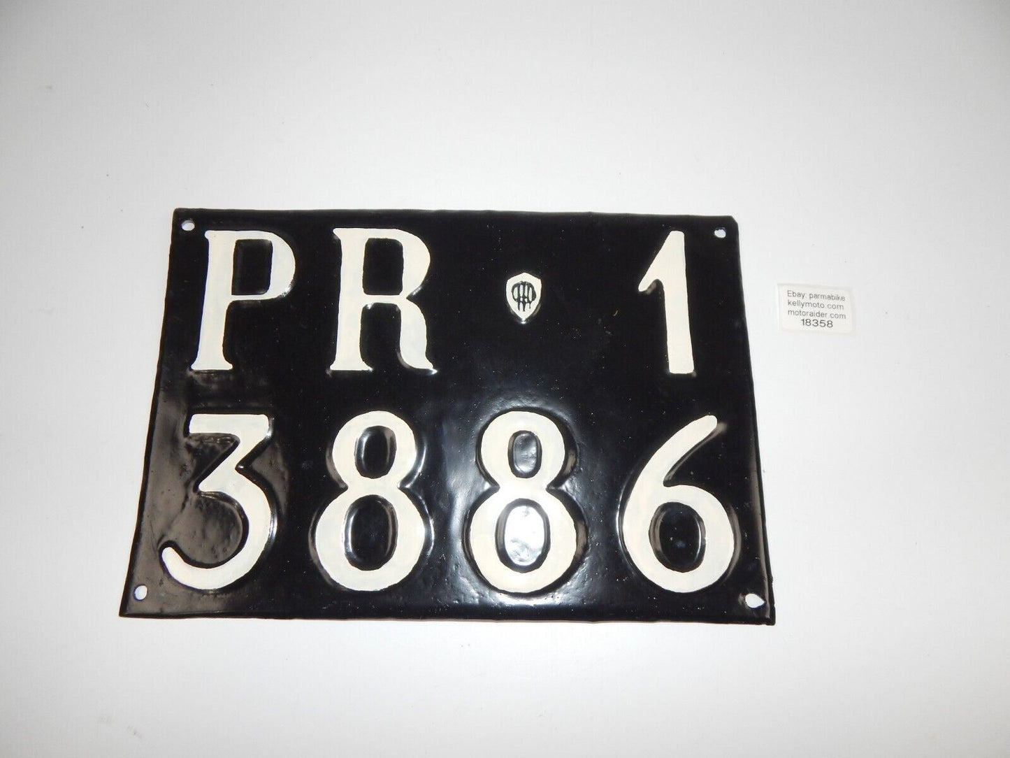 1940's PARMA ITALY METAL LICENSE PLATE REAR FIAT ALFA LANCIA 215x315mm VETERAN - MotoRaider