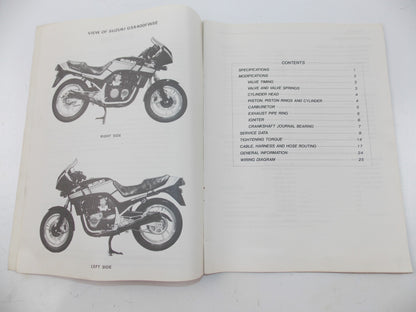 07/1984 SUPPLEMENTARY SERVICE MANUAL CATALOG BOOK SUZUKI GSX400 FWSE ENGLISH - MotoRaider