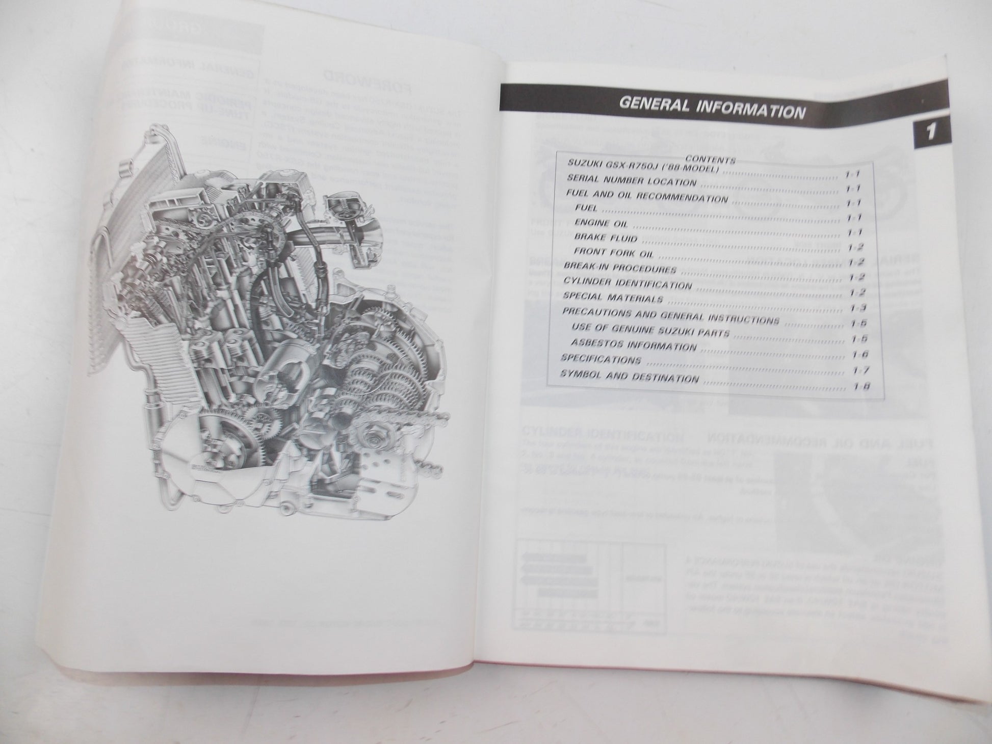 02/1988 SERVICE MANUAL CATALOG REPAIR BOOK SUZUKI GSXR750 ENGLISH - MotoRaider