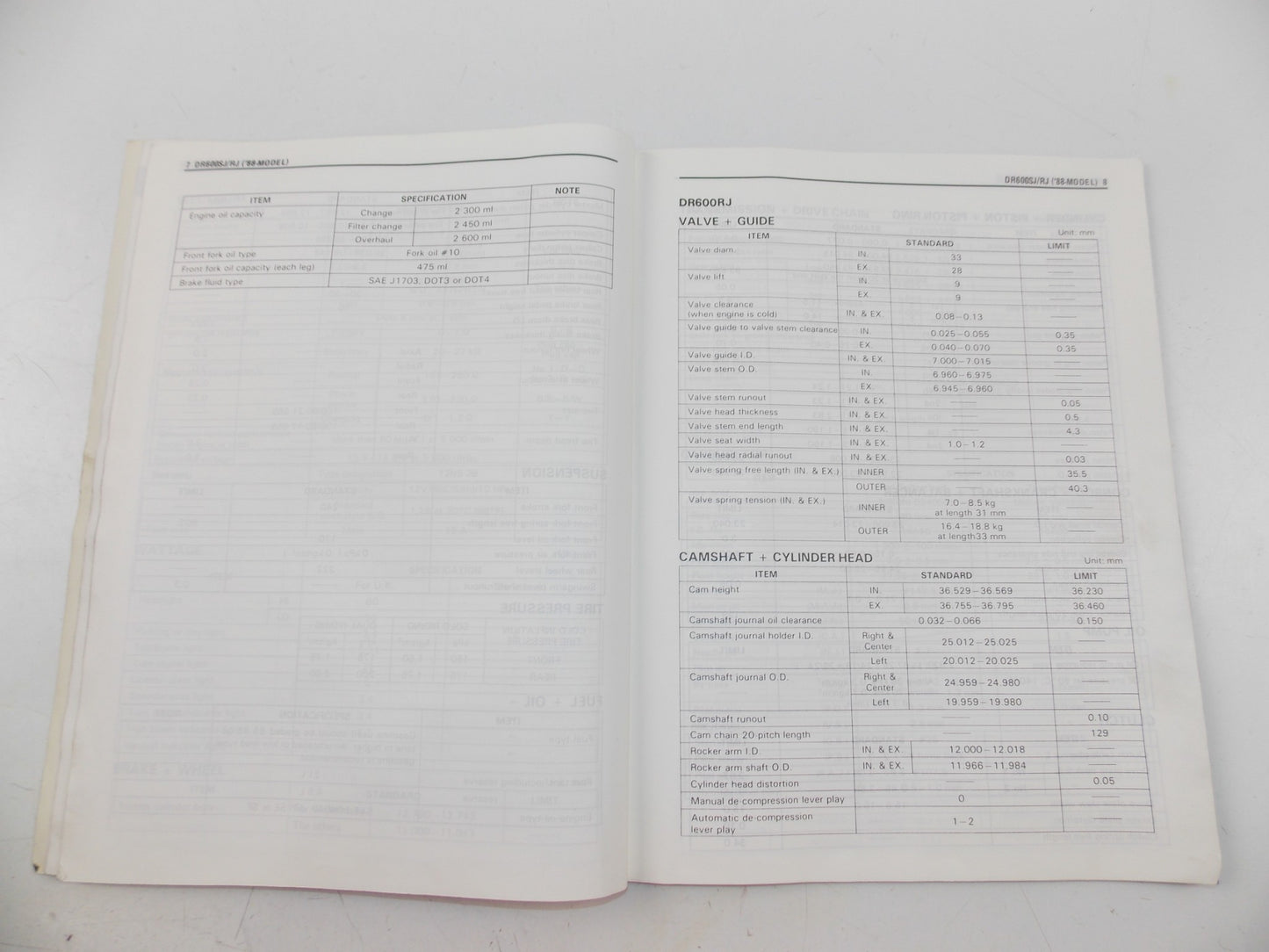 03/1988 SUPPLEMENT SERVICE MANUAL BOOK SUZUKI DR600S/R ENGLISH 99501-45080-01E - MotoRaider