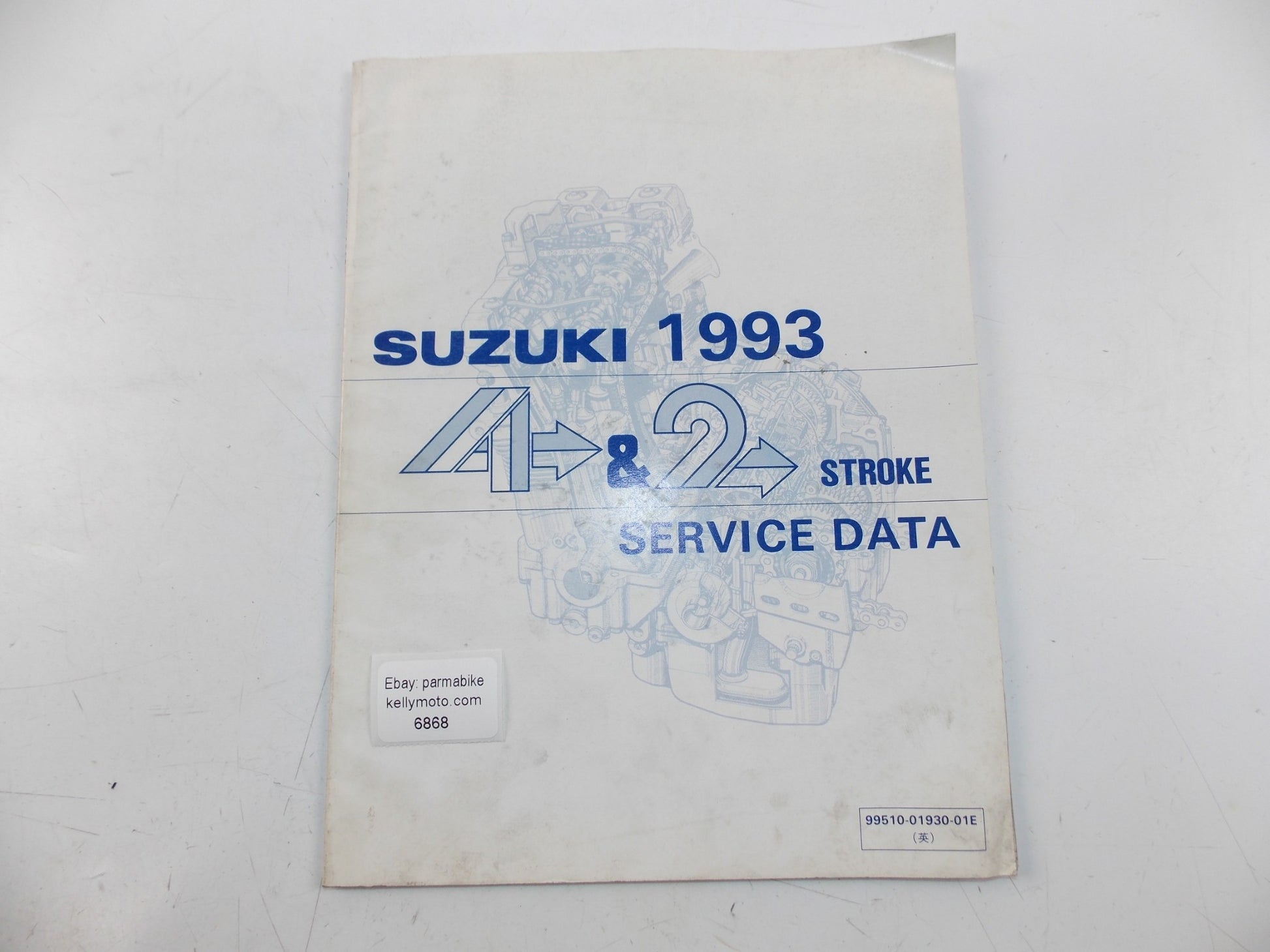 03/1993 SERVICE DATA MANUAL CATALOG BOOK SUZUKI 4 & 2 STROKE BIKES ENGLISH - MotoRaider