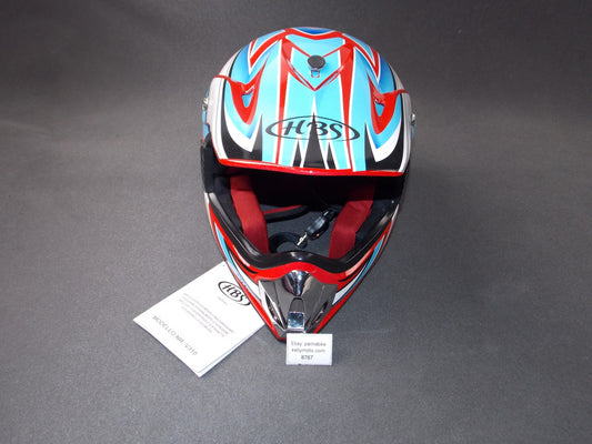 HBS ENDURO MOTOCROSS TOURQUOISE RED MOTORCYCLE HELMET SIZE S 49-50 MODEL NR-V310 - MotoRaider