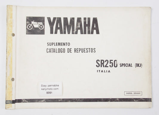 OEM YAMAHA SR250 SPECIAL SPANISH PARTS CATALOG BOOK MANUAL PAMPHLET 1421L-354S2 - MotoRaider