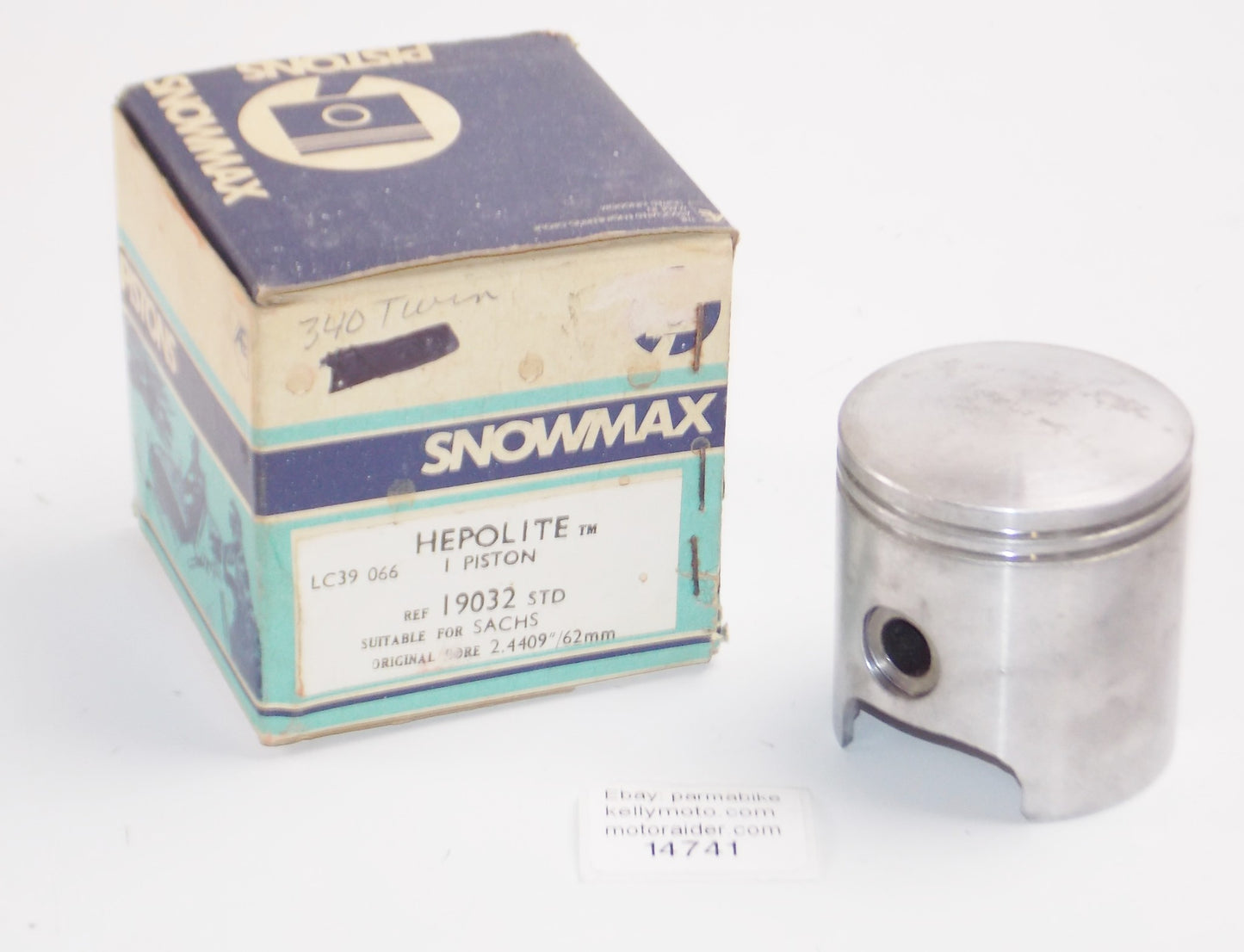 SACHS 340 TWIN HEPOLITE 19032 SNOWMAX PISTON 2.4409" 62mm SNOWMOBIL MOTOR ENGINE - MotoRaider