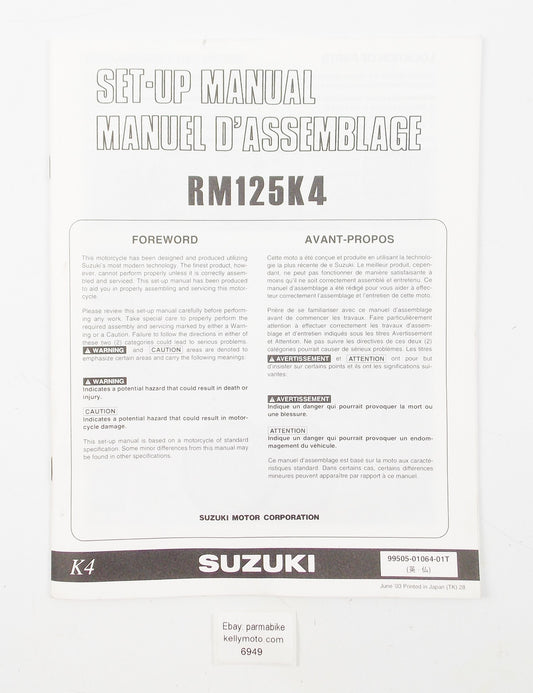 SUZUKI 2003 RM125K4 SET-UP MANUAL ITALIAN 99505-01064-01T - MotoRaider