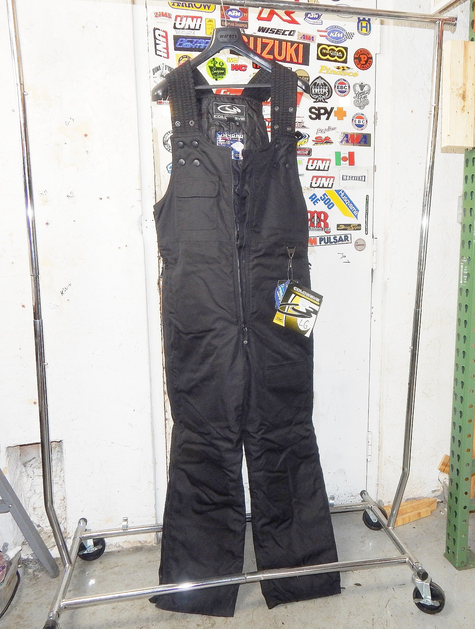 COLDWAVE SNOWWEAR BLACK MEN SIZE LARGE SNOWSUIT OVERALL SNOWMOBILE ATV SNOWBOARD - MotoRaider