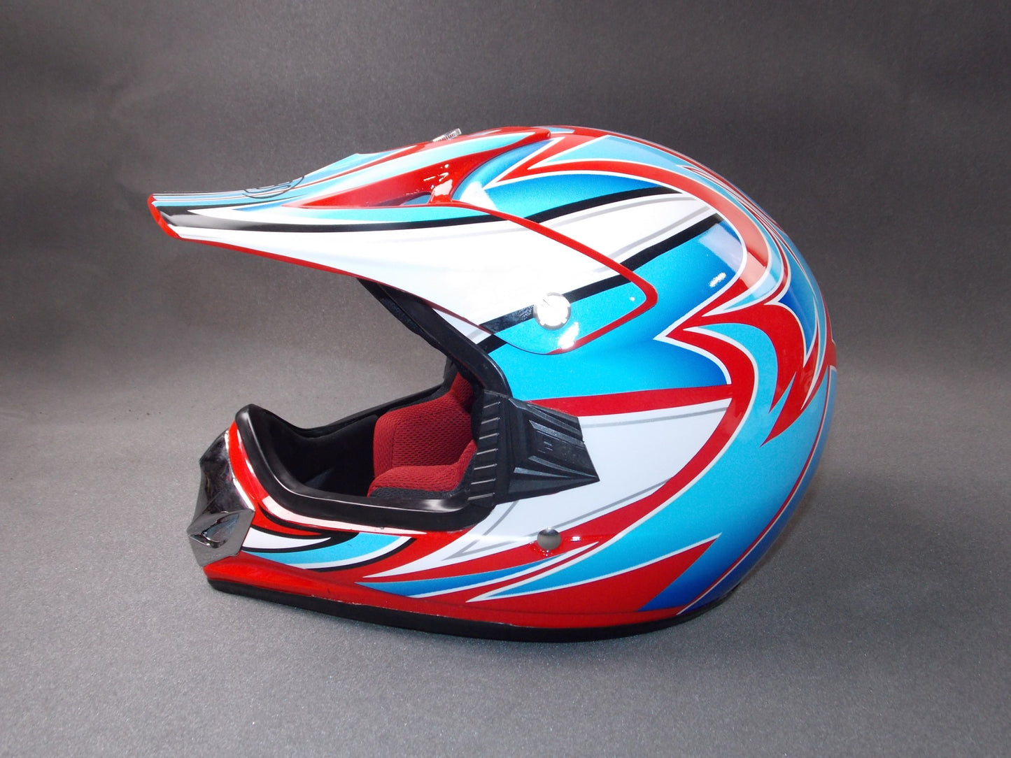 HBS ENDURO MOTOCROSS TOURQUOISE RED MOTORCYCLE HELMET SIZE S 49-50 MODEL NR-V310 - MotoRaider