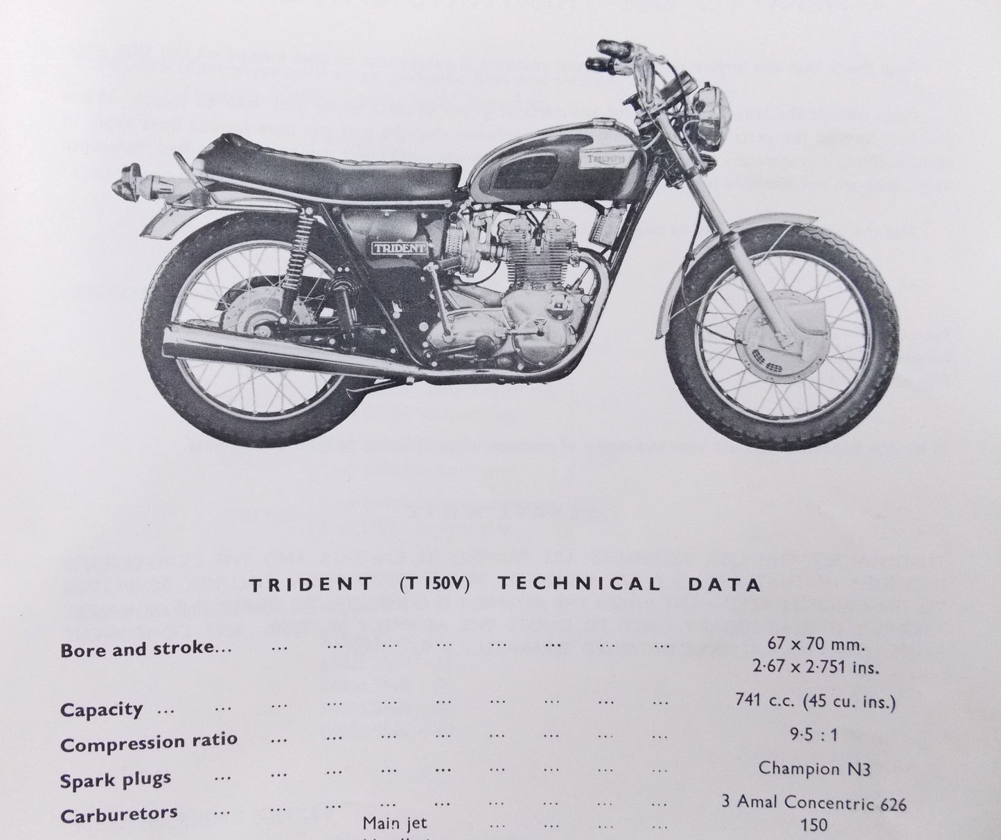 1973 TRIUMPH TRIDENT T150-V 750cc REPLACEMENT SPARE PARTS CATALOG MANUAL 99-0972 - MotoRaider