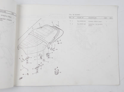 OEM YAMAHA SR250 SPECIAL SPANISH PARTS CATALOG BOOK MANUAL PAMPHLET 1421L-354S2 - MotoRaider