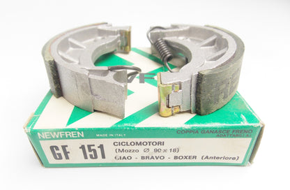 NOS NEWFREN GF 151 MOPED REAR BRAKE SHOES PIAGGIO / CIAO / BRAVO / BOXER VESPA - MotoRaider