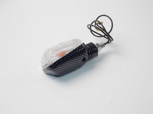 CARBON FIBER LOOK CLEAR LENS TURN SIGNAL BLINKER SUZUKI KAWASAKI YAMAHA HONDA - MotoRaider