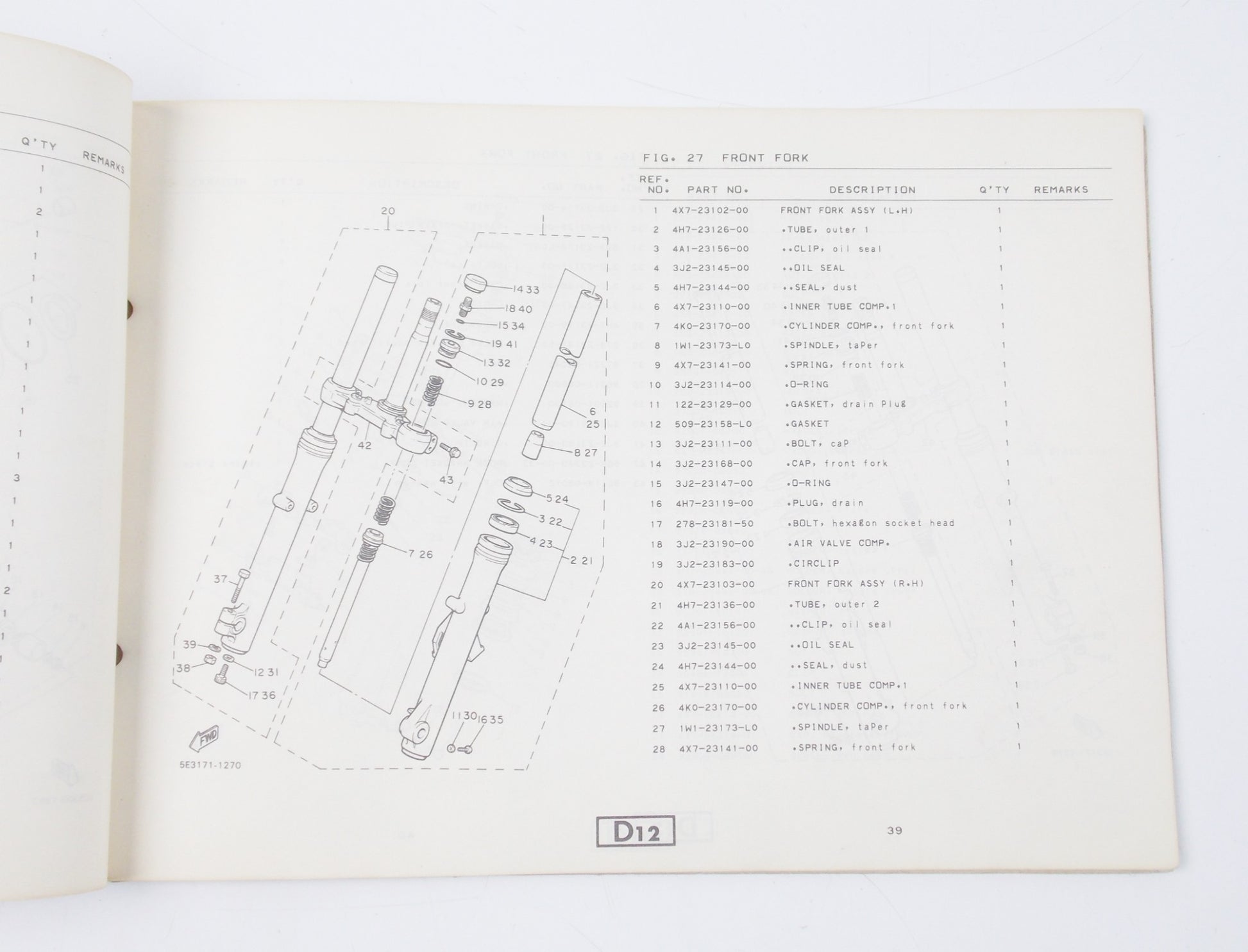 YAMAHA 1981 XV750SE (5G5) PARTS CATALOG MANUAL BOOK 115G5-300E1 ENGLISH - MotoRaider