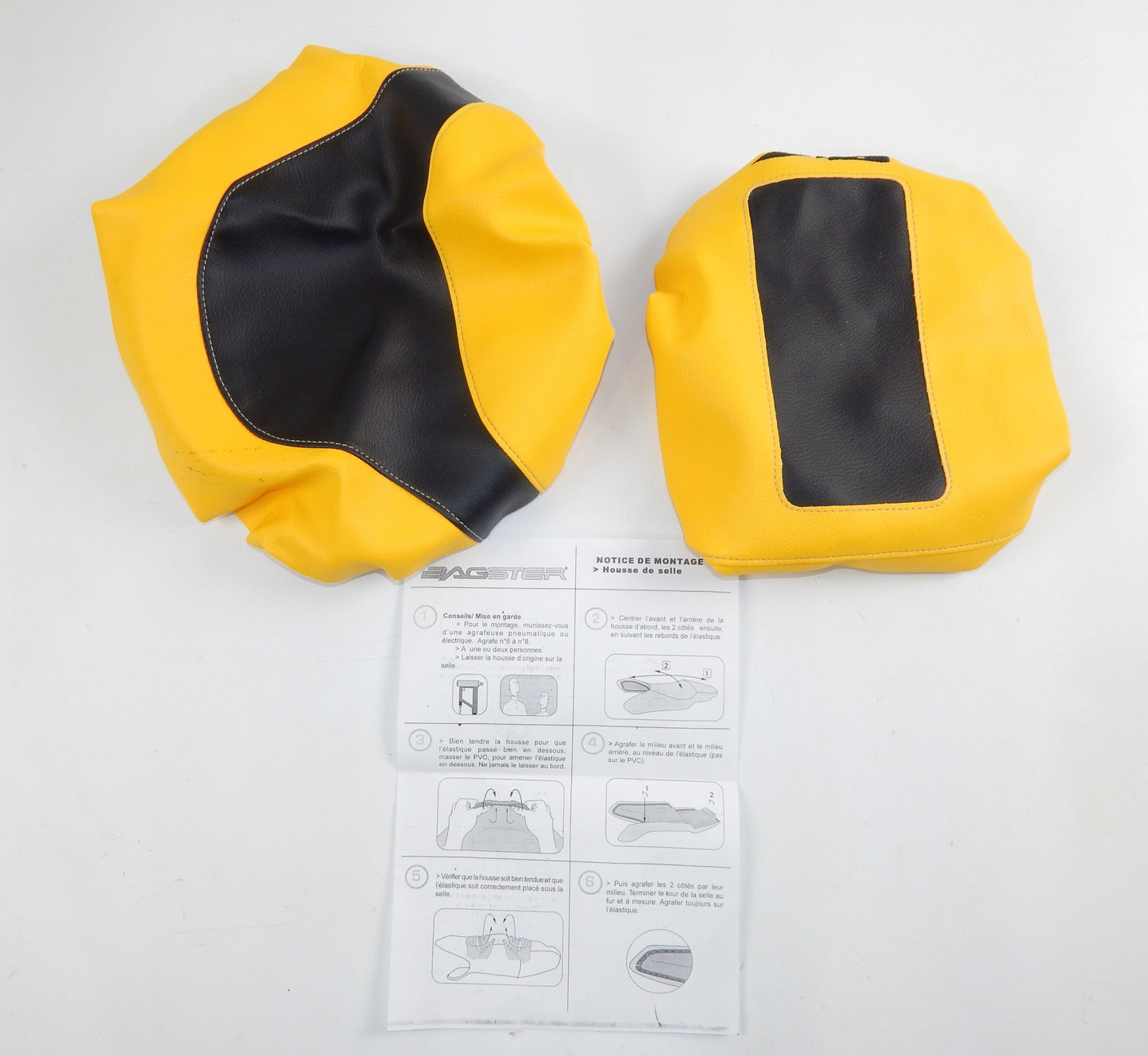 BAGSTER BA03C002106F SADDLE SEAT COVER YELLOW/BLACK SUZUKI 2001 SV 650S - MotoRaider