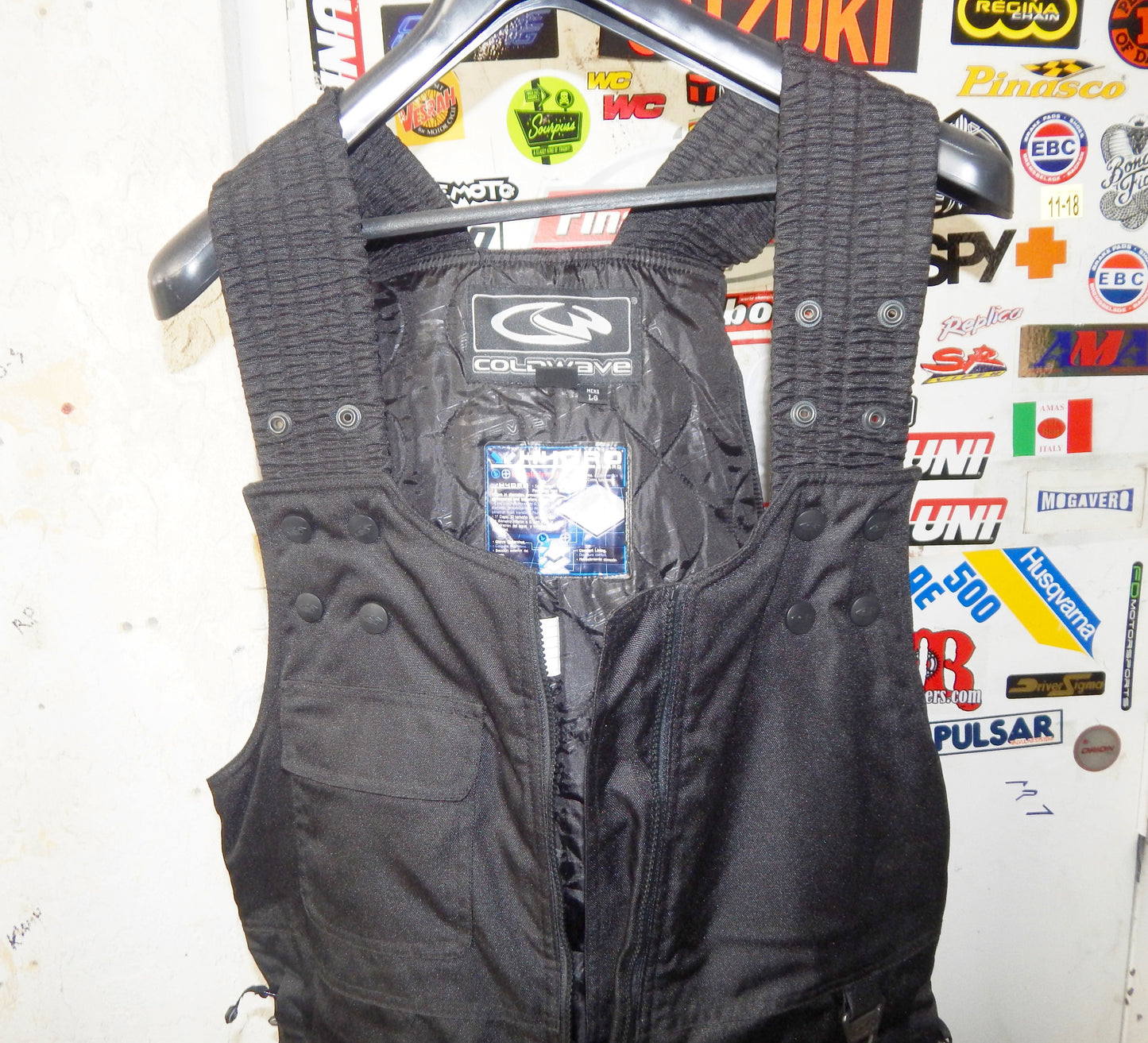 COLDWAVE SNOWWEAR BLACK MEN SIZE LARGE SNOWSUIT OVERALL SNOWMOBILE ATV SNOWBOARD - MotoRaider