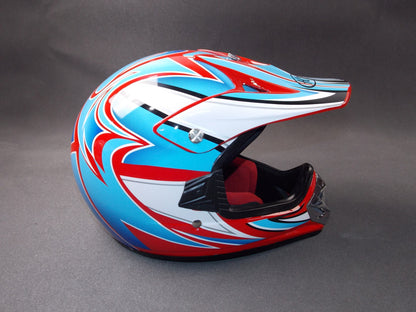 HBS ENDURO MOTOCROSS TOURQUOISE RED MOTORCYCLE HELMET SIZE S 49-50 MODEL NR-V310 - MotoRaider