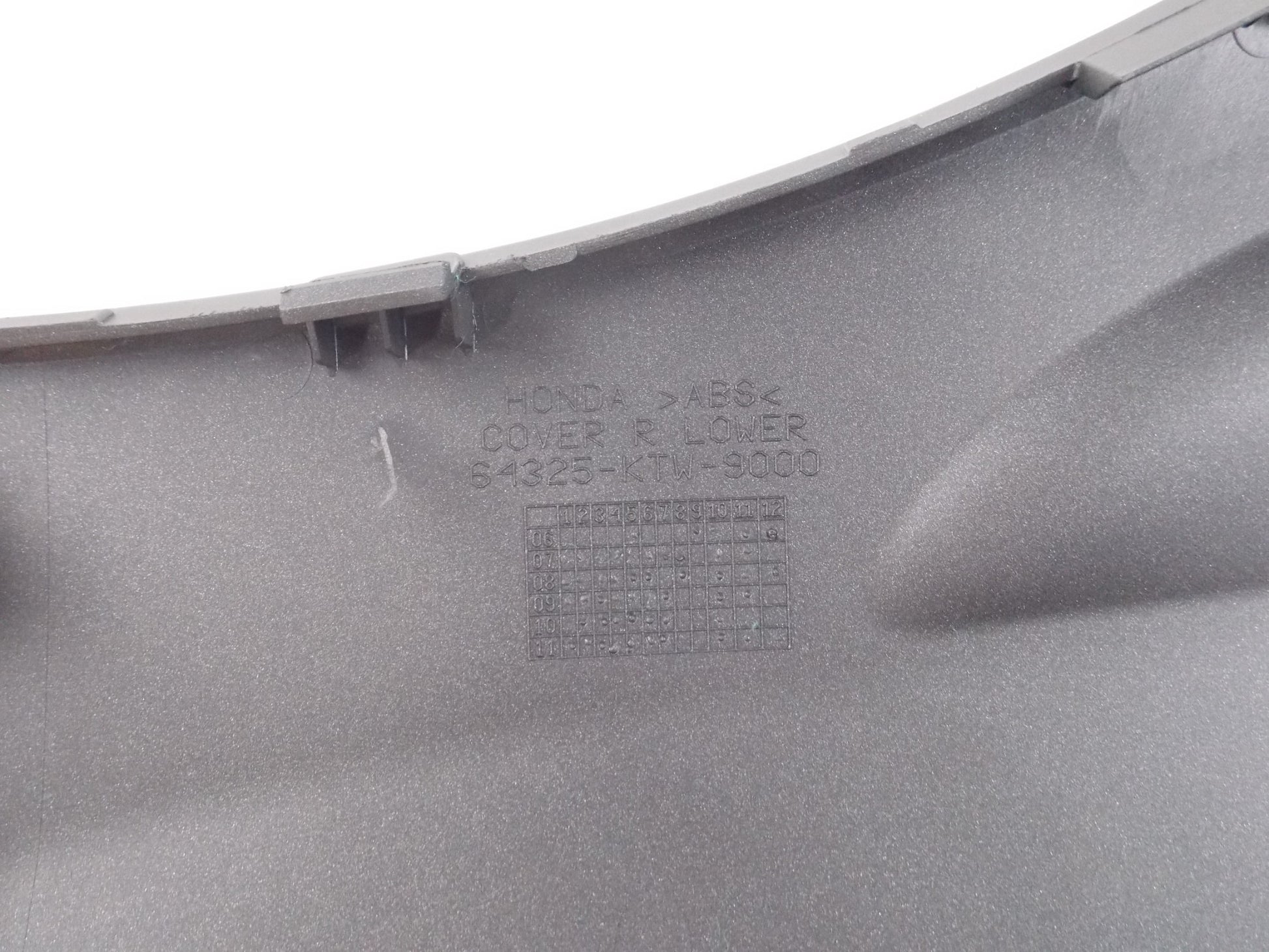 OEM HONDA 2012-2013 SH300 PANEL COVER R. LOWER NH312M GRAY 64325-KTW-900ZQ - MotoRaider