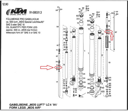 OEM KTM 90-91 500/600 LC4 MX D-XC E-XC E-GS FRONT FORK REBOUND VALVE 58001509000 - MotoRaider