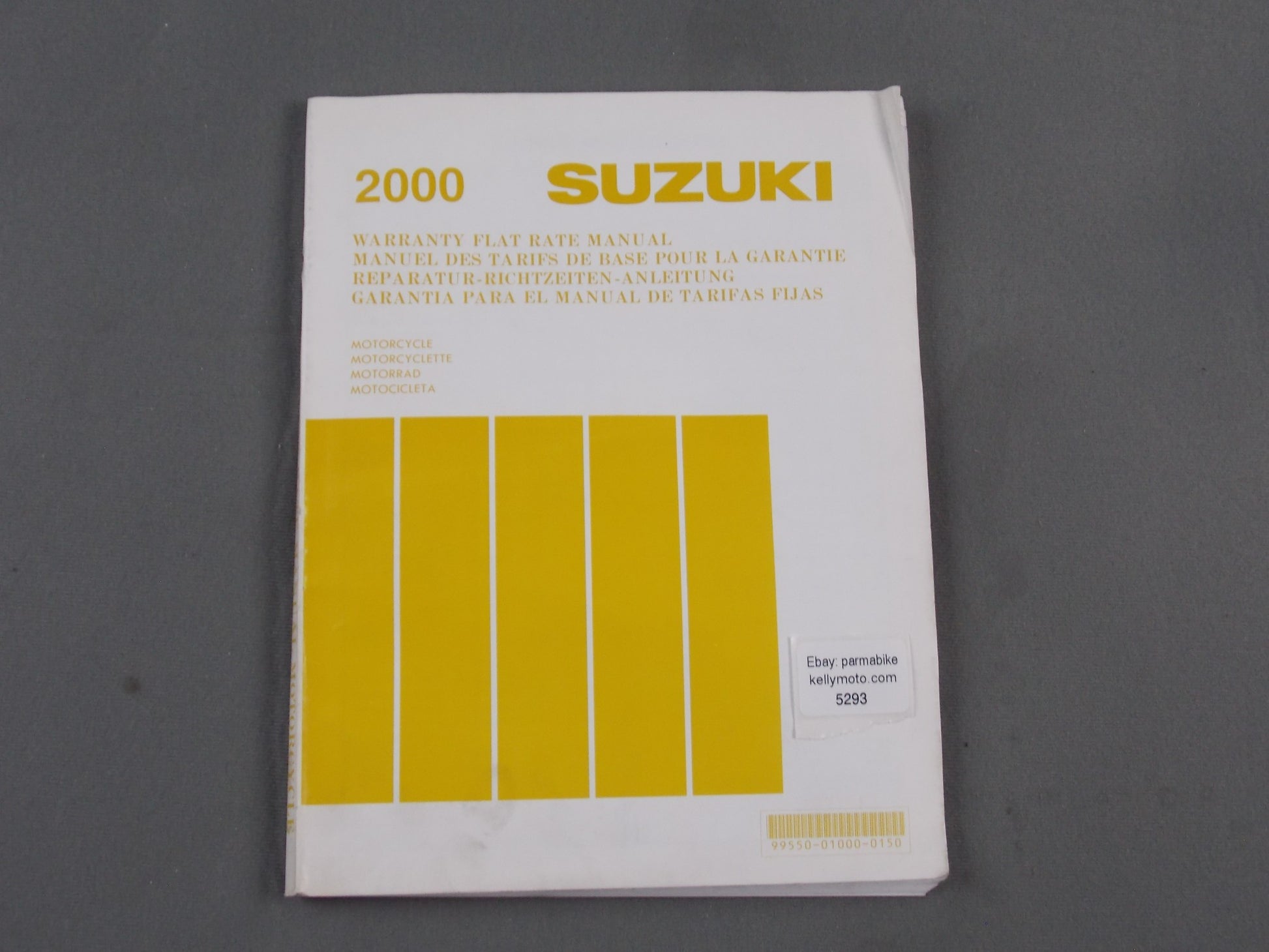 SUZUKI 2000 WARRANTY FLAT RATE MANUAL BOOK ENGLISH FRENCH 99550-01000-0150 - MotoRaider