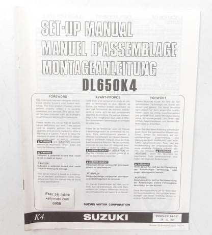 SUZUKI 2003 DL650K4 SETUP MANUAL BROCHURE ENGLISH/ITALIAN/GERMAN 99505-01124-011 - MotoRaider