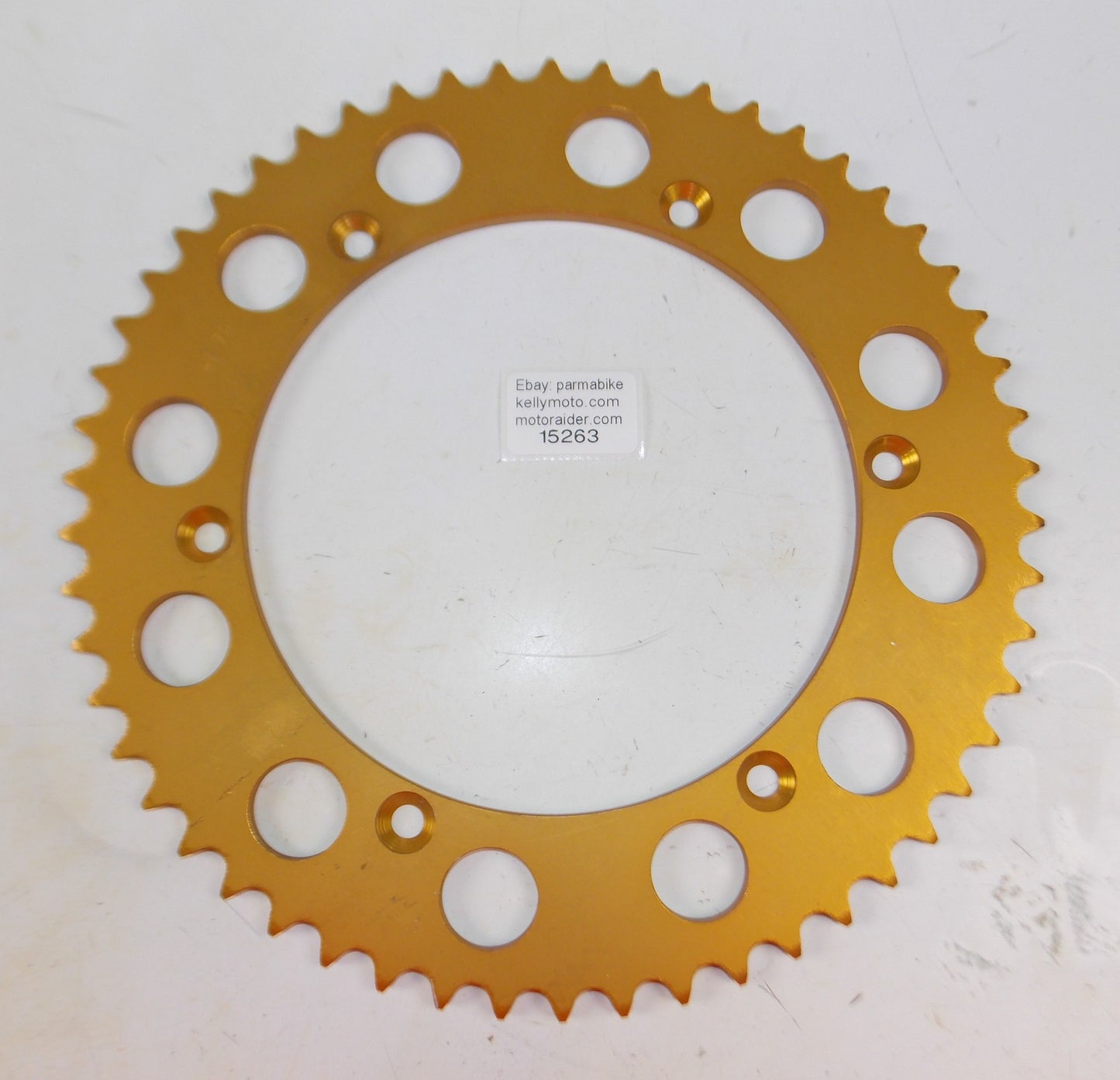 VINTAGE MOTORCYCLE ALLOY REAR SPROCKET GOLD T=54 BETA CAGIVA APRILIA SIMONINI TM - MotoRaider