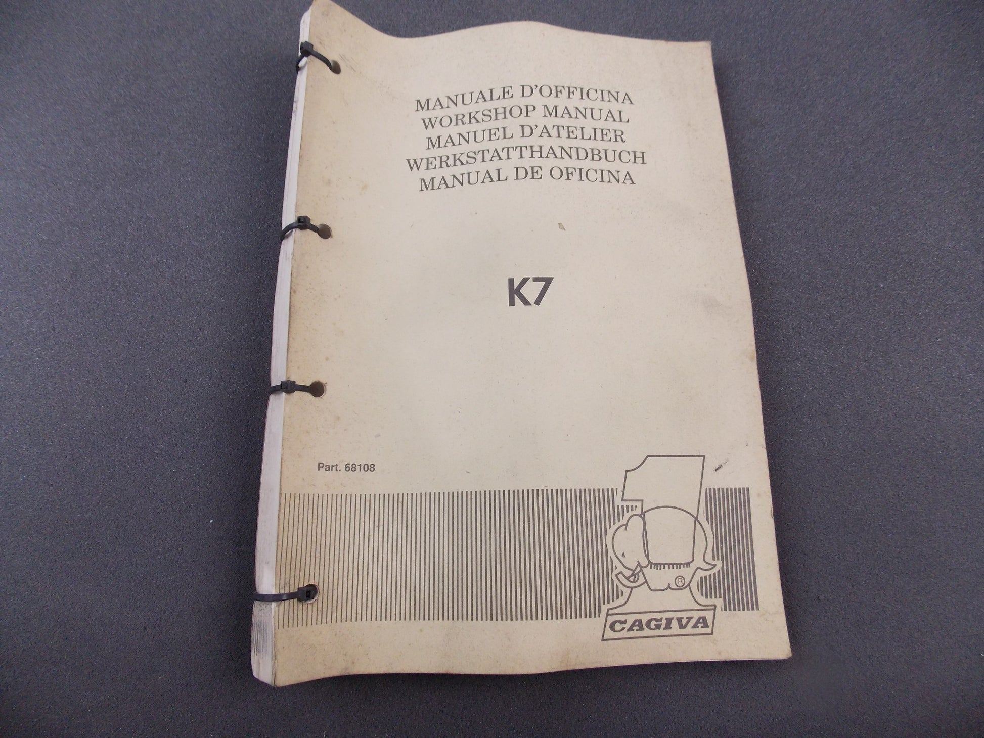 OEM CAGIVA K7 WORKSHOP MANUAL SHOP BOOK 68108 Italian English French German - MotoRaider