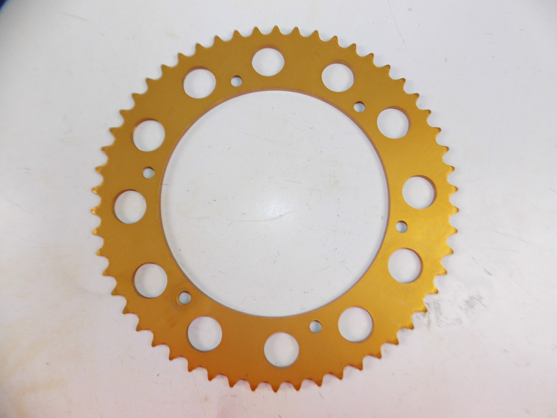 VINTAGE MOTORCYCLE ALLOY REAR SPROCKET GOLD T=54 BETA CAGIVA APRILIA SIMONINI TM - MotoRaider