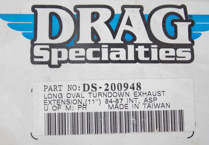 DRAG SPECIALTIES HONDA 1984-1987 LONG OVAL TURNDOWN EXHAUTS EXTENSION 11" - MotoRaider