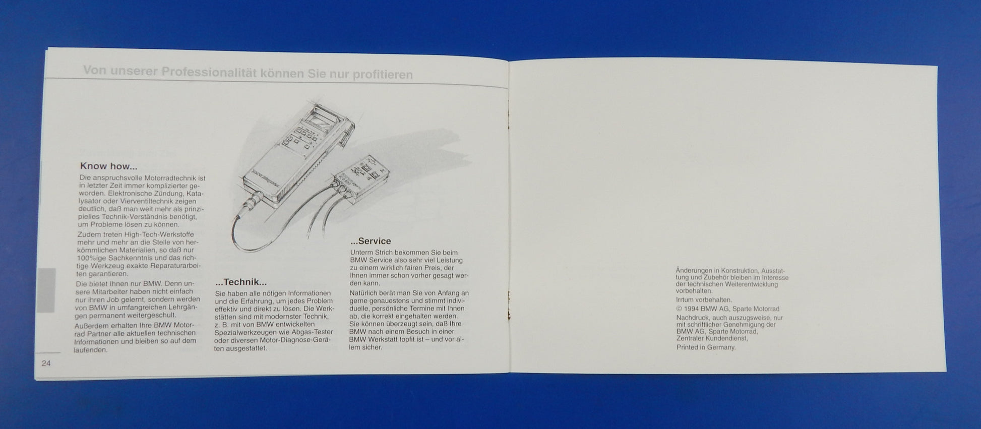 OEM BMW 2V/K75/K1100 BOXER SERVICE BOOKLET LOGBOOK 01709799060 - MotoRaider