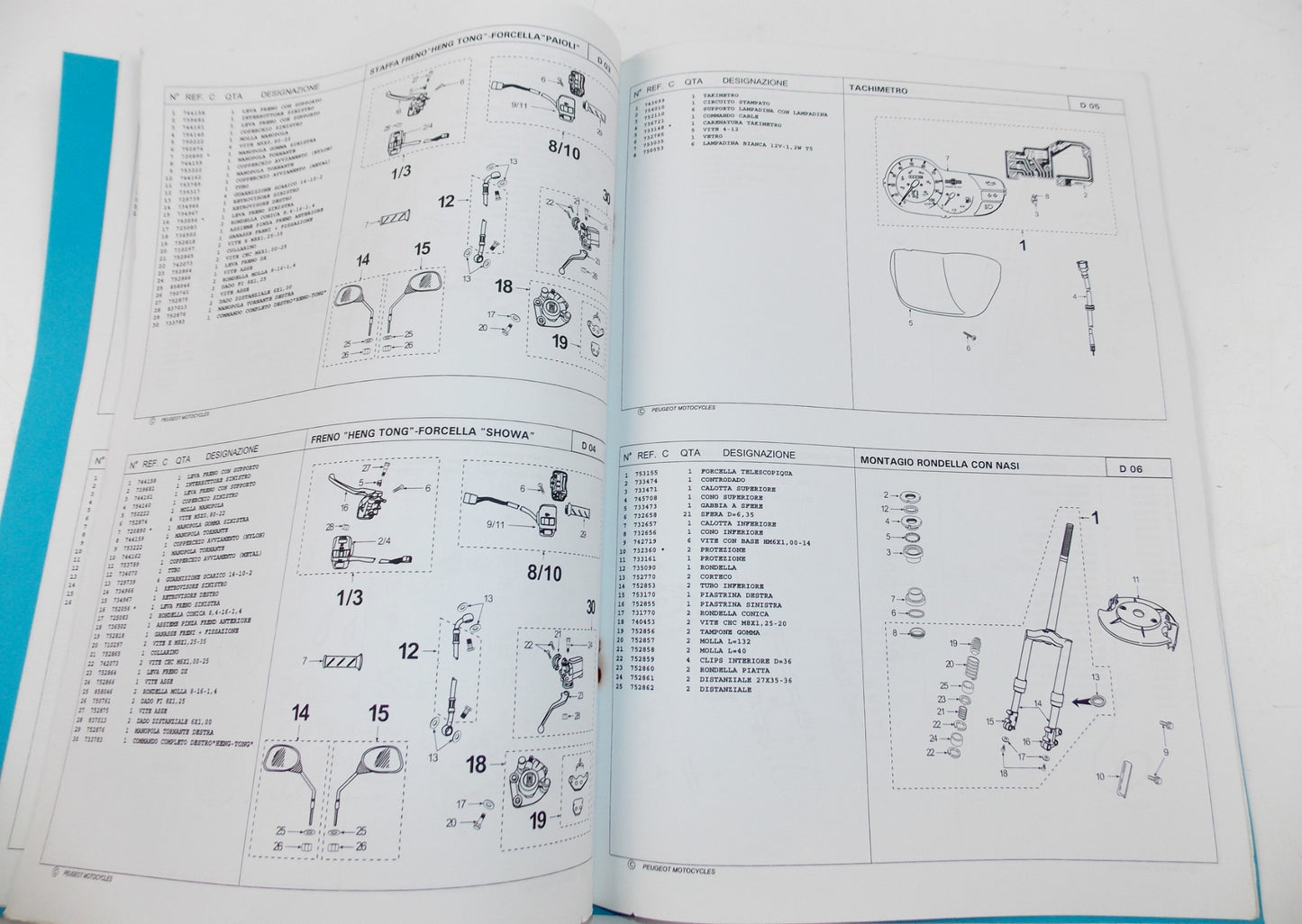 02/2001 PEUGEOT TREKKER 50 PARTS CATALOG MANUAL BOOK ITALIAN - MotoRaider