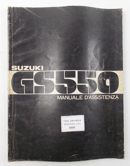 OEM SUZUKI 1977-1980 GS550 ASSISTANCE MANUAL SERVICE MAINTENANCE BOOK ITALIAN - MotoRaider