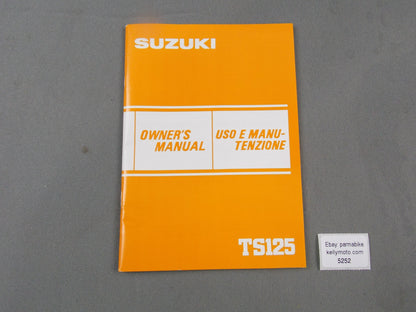 SUZUKI 1983 TS125 OWNER'S MANUAL BOOK ENGLISH ITALIAN 99011-48021-026 - MotoRaider